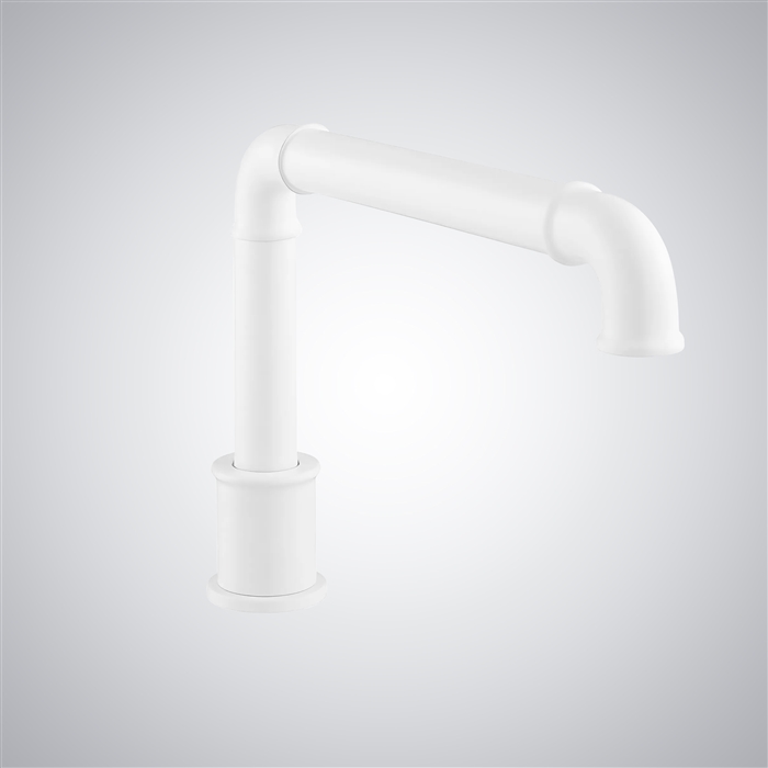 BathSelect Taranto Matte White Touchless Automatic Motion Sensor Faucet