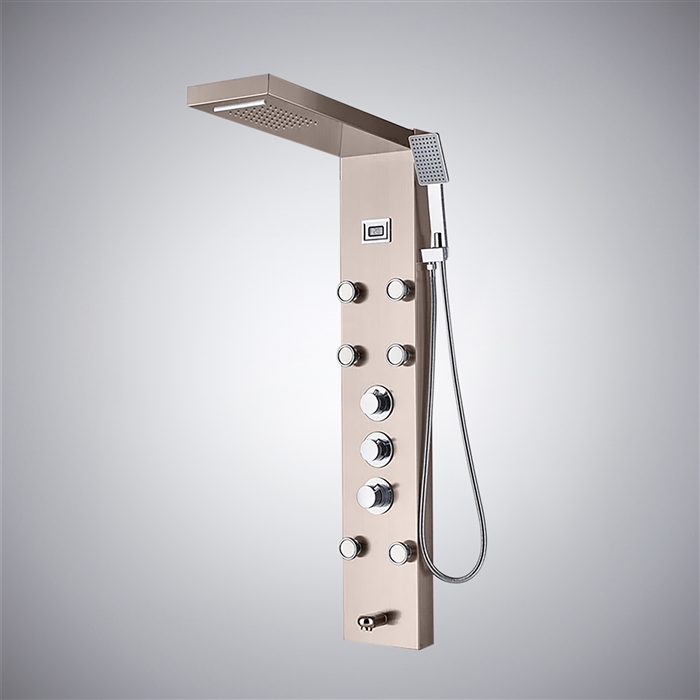 BathSelect Himmel Brushed Nickel Thermostatic Shower Panel