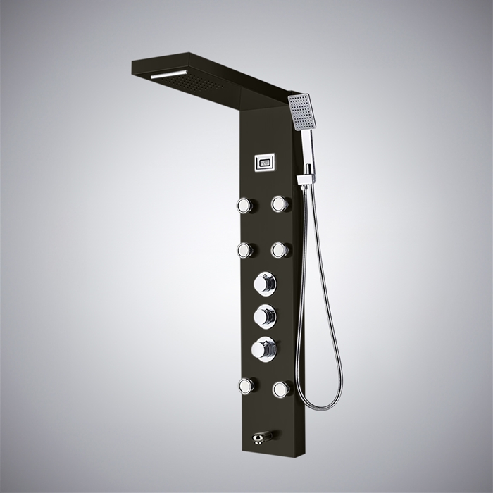 BathSelect Himmel Matte Black Thermostatic Luxury Shower Panel