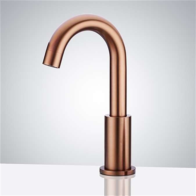 For Luxury Suite BathSelect Hook-Shaped Commercial  Motion Sensor Faucet in Rose Gold Finish