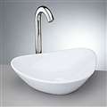 Lyon White Porcelain Bathroom Vessel Sink