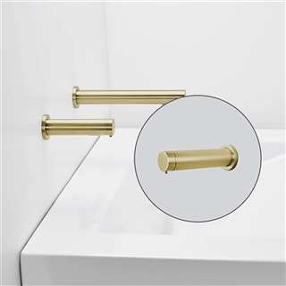 For Luxury Suite Luna Brushed Gold Finish Commercial Dual Sensor Faucet And Soap Dispenser