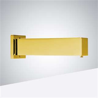 BathSelect Shiny Gold Finish Commercial Wall Mount Square Shaped Sensor Soap Dispenser