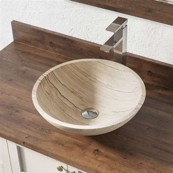 Naples Sandstone Bathroom Vessel Sink