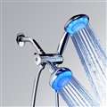 Chrome Finish Dual Head Shower Head Wall Mount Color Changing LED Shower Head