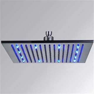 Hostelry 8" 10" and 12" Square LED Rain Shower Head