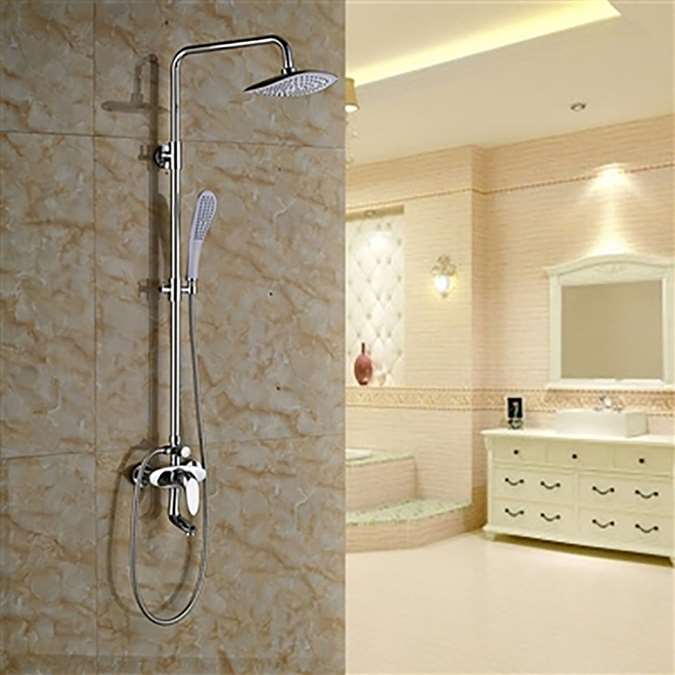 Buy Khloe Wall Mount 8 Inch Rain Shower Head And Handheld Shower with ...