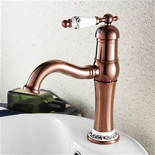 Verona Hospitality Rose Gold Finish Bathroom Faucet