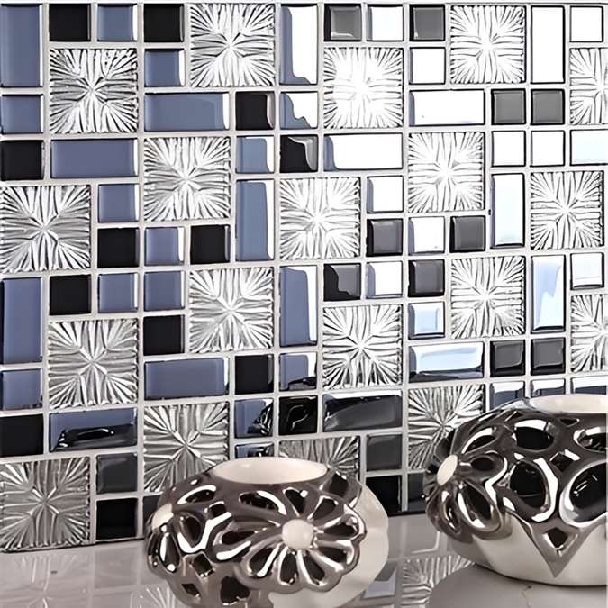 BathSelect-Black-Square-Patterned-Mosaic-Wall-Tile