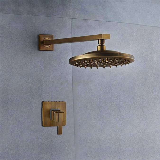 BathSelect Ancient Round Antique Brass 8” Rainfall Wall Shower Head