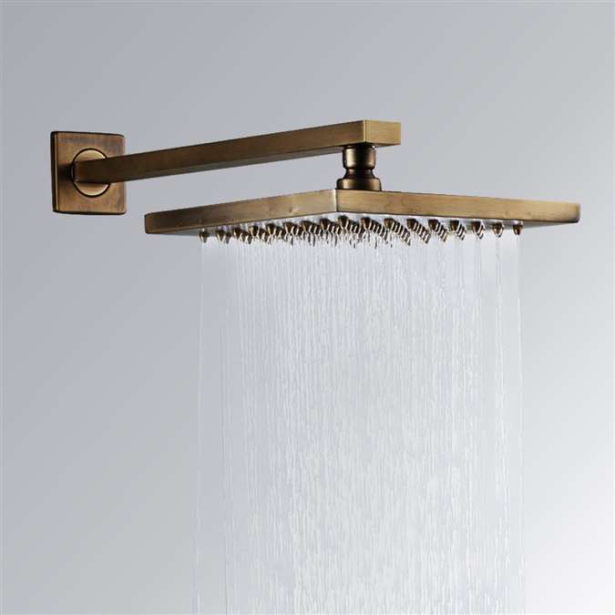 BathSelect Ancient Square Antique Brass 8” Rainfall Wall Shower Head