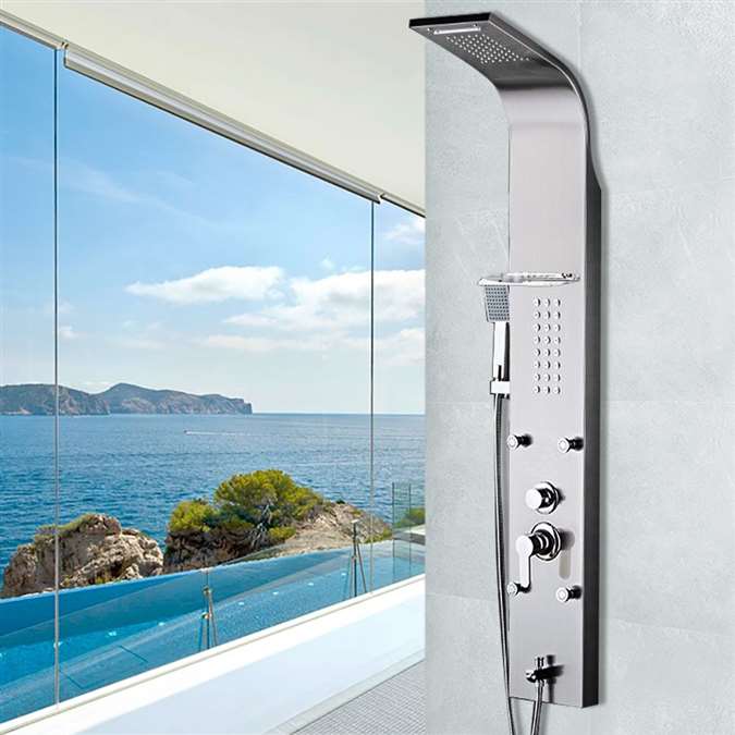 BathSelect Chrome Multi Function Shower Panel Stainless Steel