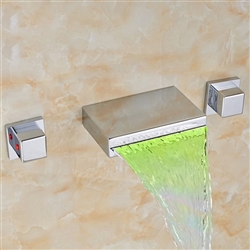 BathSelect Beautiful Waterfall LED Bathtub Faucet Wall Mount