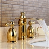 BathSelect Beautiful Deck Mount Faucet Golden Dual Handle