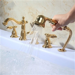 BathSelect Golden Roman Bathtub Faucet 5 Pieces