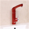 BathSelect Electric Red Deck Mount Single Handle Faucet