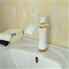 BathSelect Stylish Short Curve White Polished Deck Mount Faucet