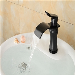 BathSelect Stylish Short Curve Black Polished Deck Mount Faucet