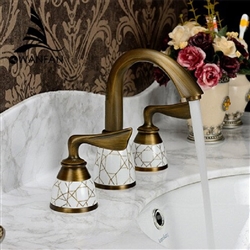 BathSelect Antique Brass Three Piece Sink Faucet