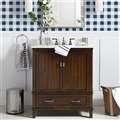 Hotel BathSelect Elegant Dark Walnut 30" Bathroom Vanity