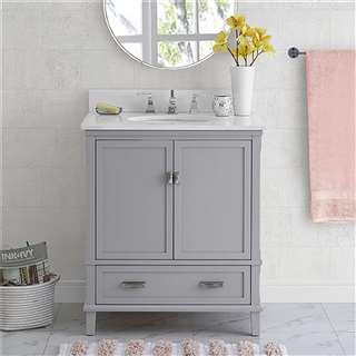 BathSelect Elegant Gray 30" Bathroom Vanity