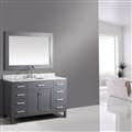 BathSelect Amazing Gray with Marble Top 54" Bathroom Vanity Set with Mirror