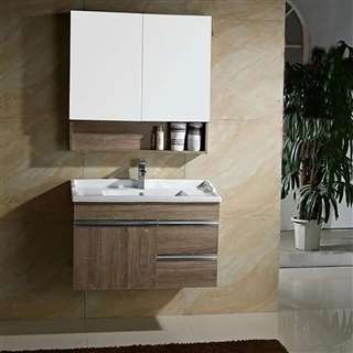 BathSelect New Wooden Style Solid Oak Wood Plywood Door Vanity Set