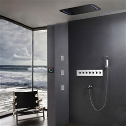 BathSelect Beautiful Touch Panel LED Shower Head with Hot & Cold Valve Shower Set