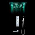 BathSelect Modern Design LED Rain Shower Head with Chrome Tub Spout