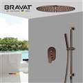 Bravat Hotel Shower Set with Rainfall Shower Head and Slide Bar Hand Shower