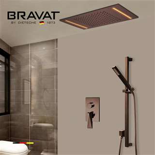 BathSelect Bravat Shower Set with Rainfall Shower Head and Slide Bar Hand Shower