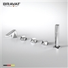 Bravat Triple Handle Solid Brass Chrome Finish Bathroom Faucet Mixer