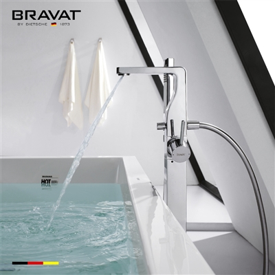 Bravat Free Standing Chrome Bathtub And Bathroom Mixer Faucet