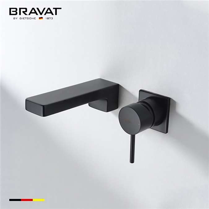 Bravat Hotel Black Ceramic Valve Heater Wall Mount Faucet