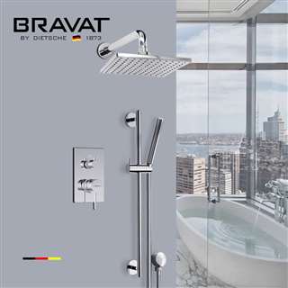 Bravat Wall Mount Bathtub And Shower Faucet With Two Way Valve