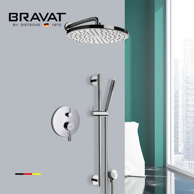 Bravat Wall Mount Bathtub And Shower Faucet With Two Way Valve