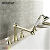 Bravat Golden White Water Mark Bathtub Shower Faucet Set