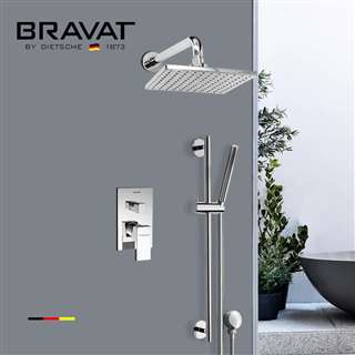 Bravat Wall Mount Bathtub And Shower Faucet With Two Way Valve