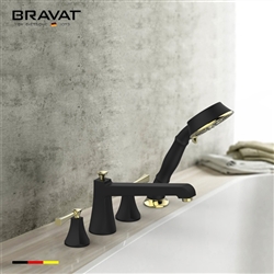 Bravat Dark Oil Rubbed Bronze Finish Bathtub Faucet With Hand Held Shower