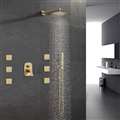 Peru Gold 10 Inch Wall Mount Rainfall Shower System Set