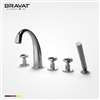 Bravat triple crystal handle faucet with handheld shower