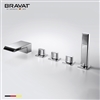 Bravat Ploished Chrome Finish Deck Mount Faucet With Hand Held Shower