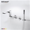 Bravat Chrome Finish Deck Mount Faucet With Hand Held Shower