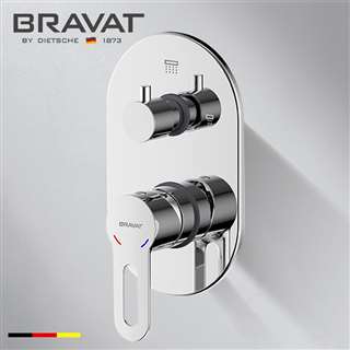 Bravat Chrome Finish Wall Mount Thermostatic Mixer