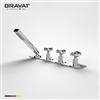 Bravat Chrome Finish Triple Crystal Handle Deck Mounted With Hand Held Shower