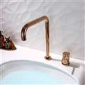 Olivo Hotel Deck Mount Single Handle Faucet In Rose Gold Finish