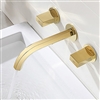 Delaware Contemporary Double Handle Wall Mount Bathtub Faucet in Gold Finish