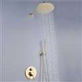 Seirra Brushed Gold Rainfall Shower Set With Tub Spout And Hand Shower