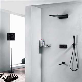 Sierra Rectangular Style Wall Mount Shower Set With Hand Shower In Dark Oil Rubbed Bronze Finish