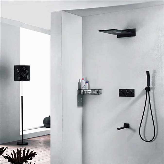 Featuring Oil Rubbed Bronze Sierra Multi Color Water Powered Led Shower  with Adjustable Body Jets and Mixer-Wall Mount Style